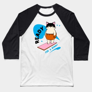 chubby pool cat Baseball T-Shirt